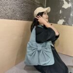 Bow Edge Tote Bag Blue