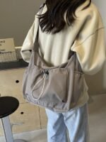 Pleat Flow Shoulder Bag Grey