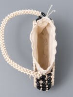 Halo Beaded Bag Black White