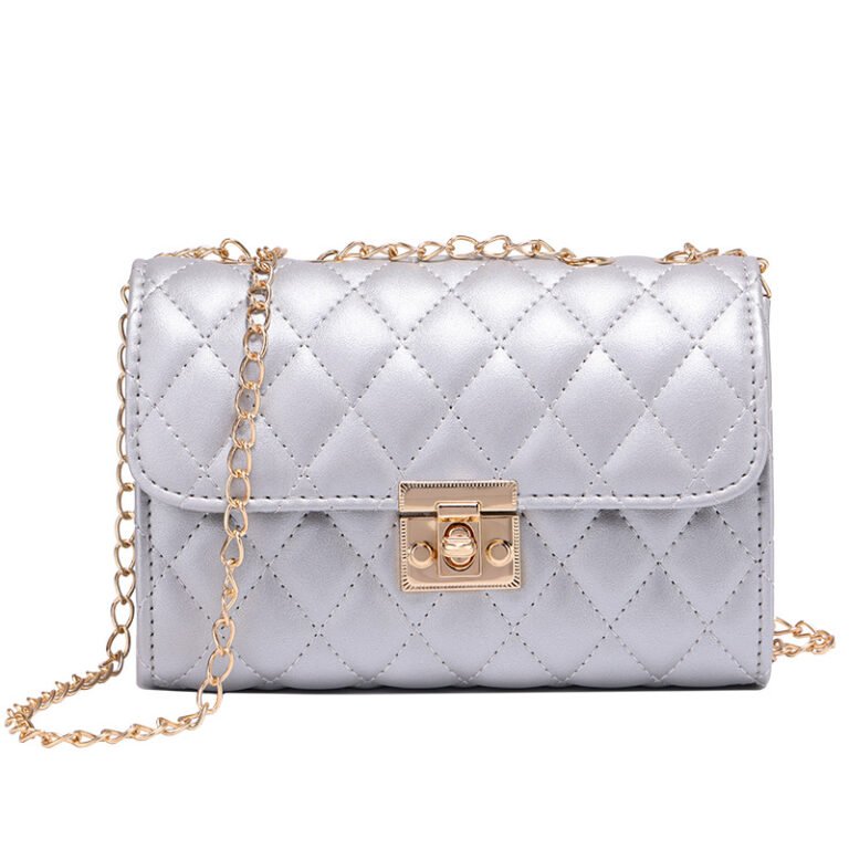 Plaid Luxe Woven Bag Sliver