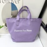 City Style Canvas Tote Bag Purple
