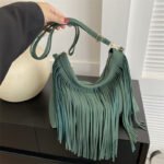 SideStitch Suede Hobo Bag Green