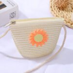 Mini Shell Woven Crossbody White Bag