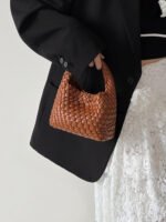 Chic Braid Woven Bag Brown