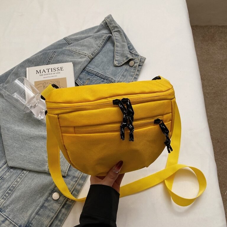 street style Canvas Crossbody yellow Bag