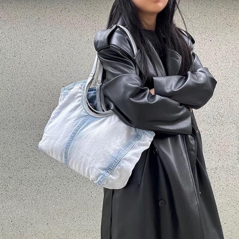 Denim Ease Tote Bag Blue