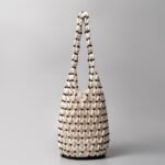 Artisan Cylindrical Woven Crossbody White+Black Pearl Bag