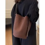 Urban Ease Suede Bucket Bag Brown