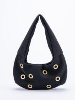 Soft Dumpling Suede Hobo Bag Black