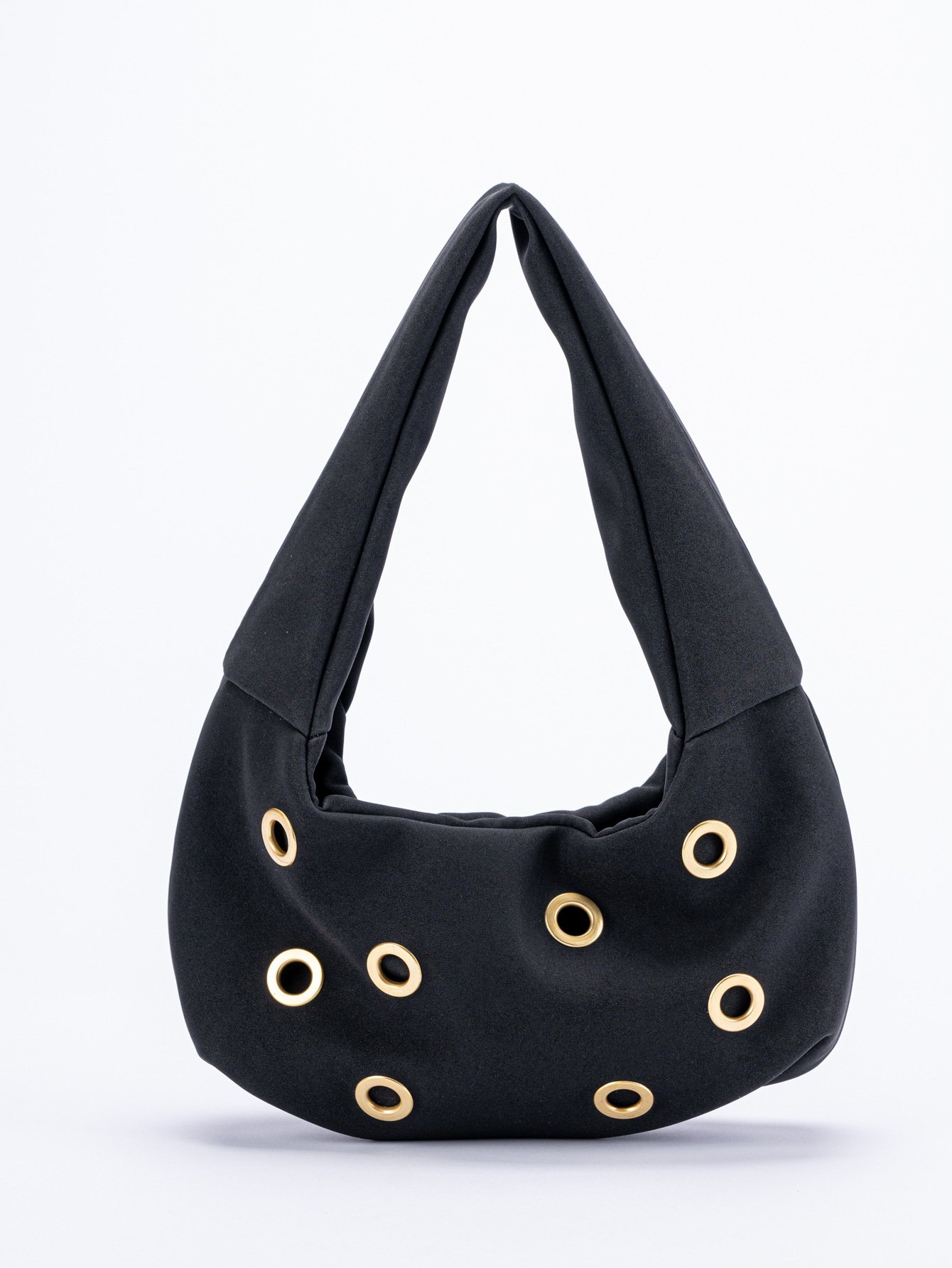 Soft Dumpling Suede Hobo Bag Black