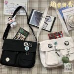 vertical shoulder Canvas Crossbody Bag