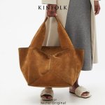Retro Weave Suede Bucket Bag Brown