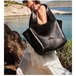 Retro Weave Suede Bucket Bag Black