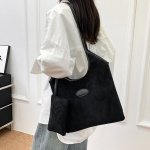 BLack Suedora Luxe Bucket Bag