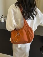 Pleat Flow Shoulder Bag Orange