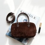 Luxe Mini Suede Hobo Bag Brown