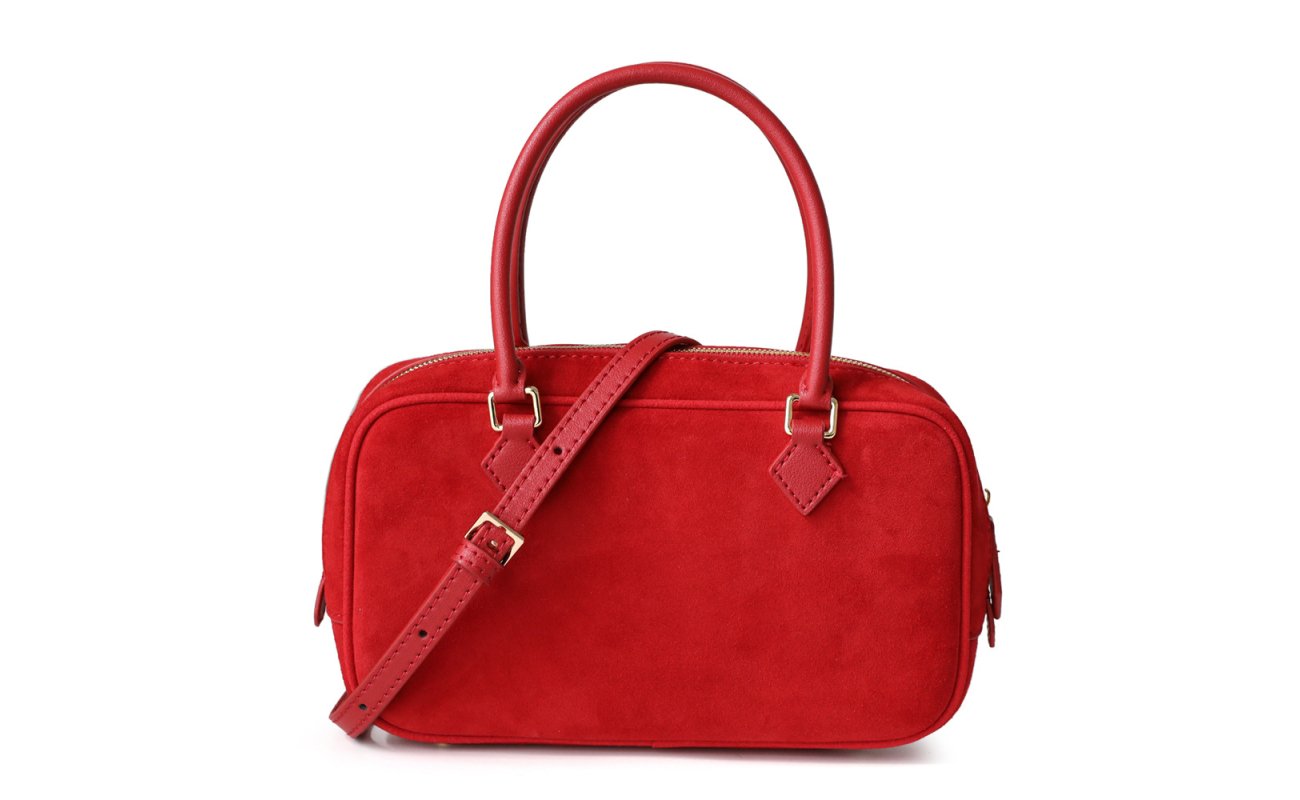 7Luxe Mini Suede Hobo Bag Red