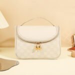 Plaid Trend Cosmetic Bag Off White