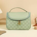 Plaid Trend Cosmetic Bag Green