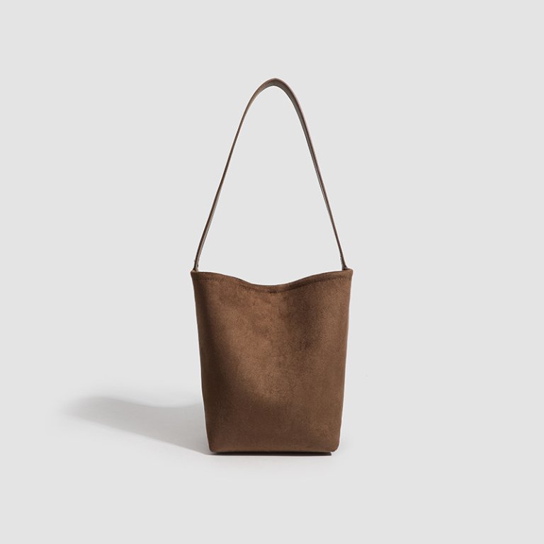 Cozy Luxe Suede Bag Dark Brown