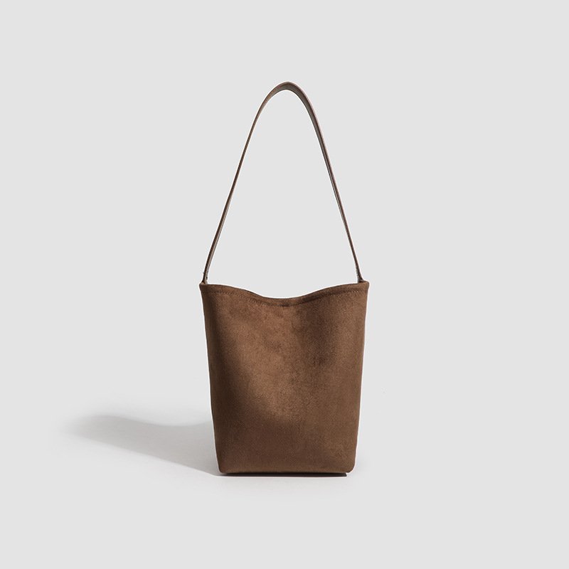 Cozy Luxe Suede Bag Dark Brown