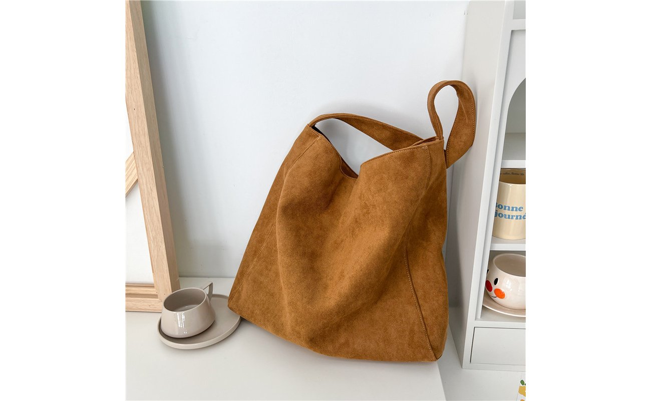 Brown Everyday Carry Large Suede Bag