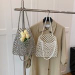 Loom Square Beaded Bag Silver