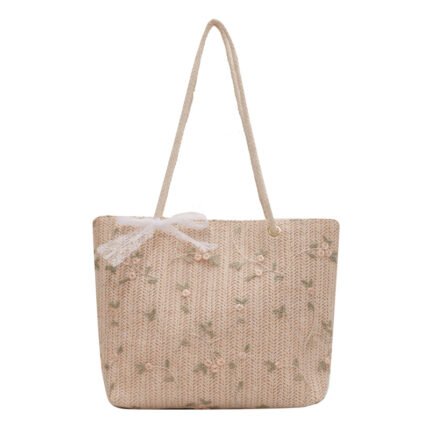 Flora Lace Woven Tote Bag