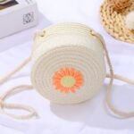 Mini Daisy Woven Crossbody White Bag