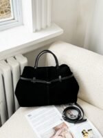 Nubuck Vibe Suede Hobo Black Bag