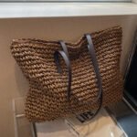 Medium Hand Woven Crossbody Bag Brown