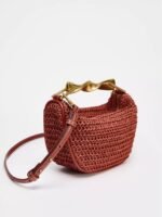 Dumpling Style Woven Crossbody Bag Red