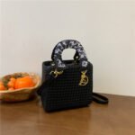 Square Edge Woven Bag Black