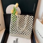 Loom Square Beaded Bag White