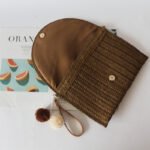 Natural Papyrus Straw Crossbody browen Bag