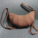 Noir Luxe Suede Hobo Bag Brown