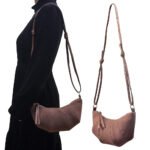 Noir Luxe Suede Hobo Bag Brown