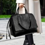 Black Lacquer Luxe Woven Bag