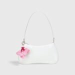 PU Leather Orchid Charm Shoulder Bag