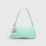 PU Leather Orchid Charm Shoulder Bag - Image 5