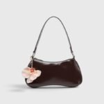 PU Leather Orchid Charm Shoulder Bag - Image 7