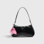 PU Leather Orchid Charm Shoulder Bag - Image 8