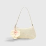 PU Leather Orchid Charm Shoulder Bag - Image 9
